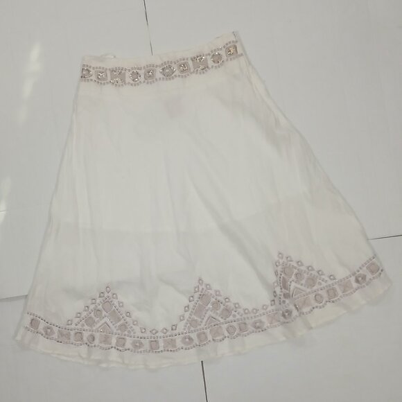 GASOLINO women's midi cream flared skirt size XL. - Picture 8 of 13